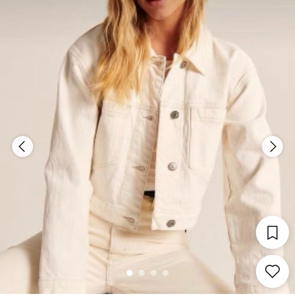 Cropped denim jacket offwhite